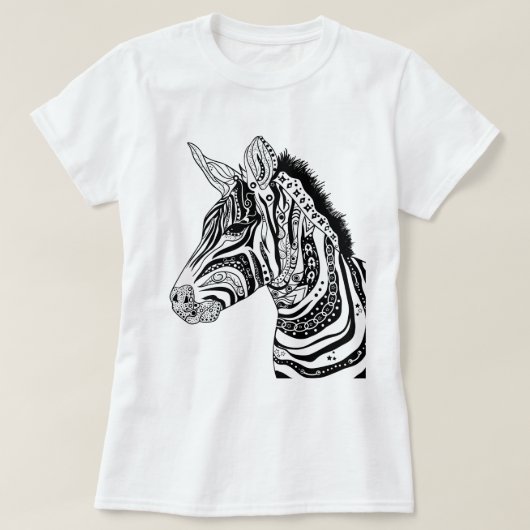 Stammes- Schwarzweiss des Zebra T-Shirt (Design vorne)