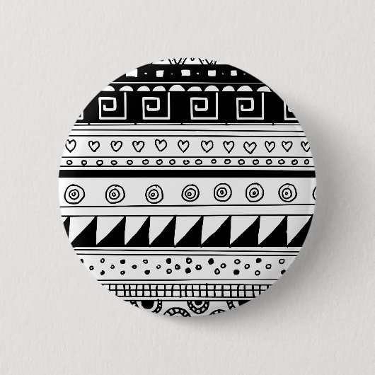 Stammes- Schwarzweiss-Muster Button (Vorderseite)