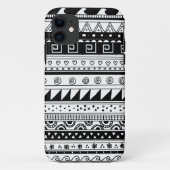 Stammes- Schwarzweiss-Muster Case-Mate iPhone Hülle (Rückseite)