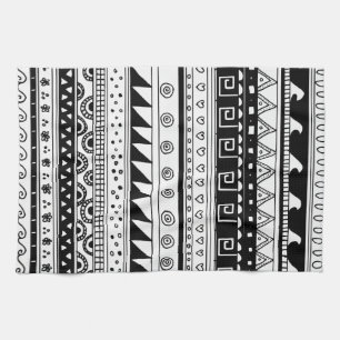 Stammes- Schwarzweiss-Muster Handtuch