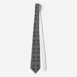 Stammes- Schwarzweiss-Muster Krawatte