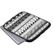 Stammes- Schwarzweiss-Muster Laptopschutzhülle (Vorne Knopf)