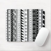 Stammes- Schwarzweiss-Muster Mousepad (Mit Mouse)
