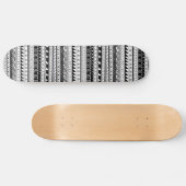 Stammes- Schwarzweiss-Muster Skateboard (Horizontal)