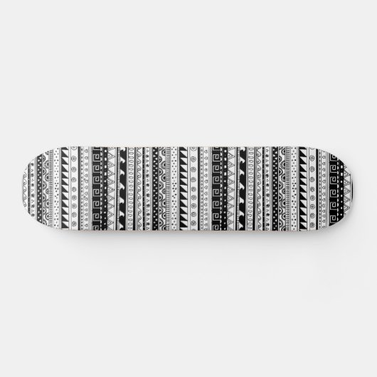 Stammes- Schwarzweiss-Muster Skateboard (Horizontal)