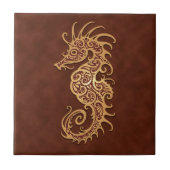 Stammes- Seepferd Browns Fliese (Vorderseite)