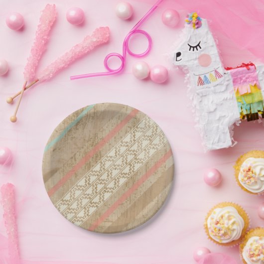 Stammes- Shabby Chic-Südwestpapier- mit Pappteller (Party)
