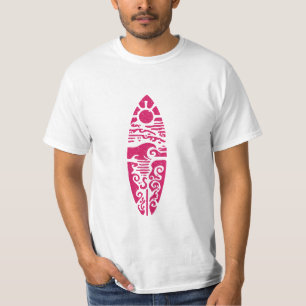 Stammes-Surfbrett-Strand-Grafik T-Shirt