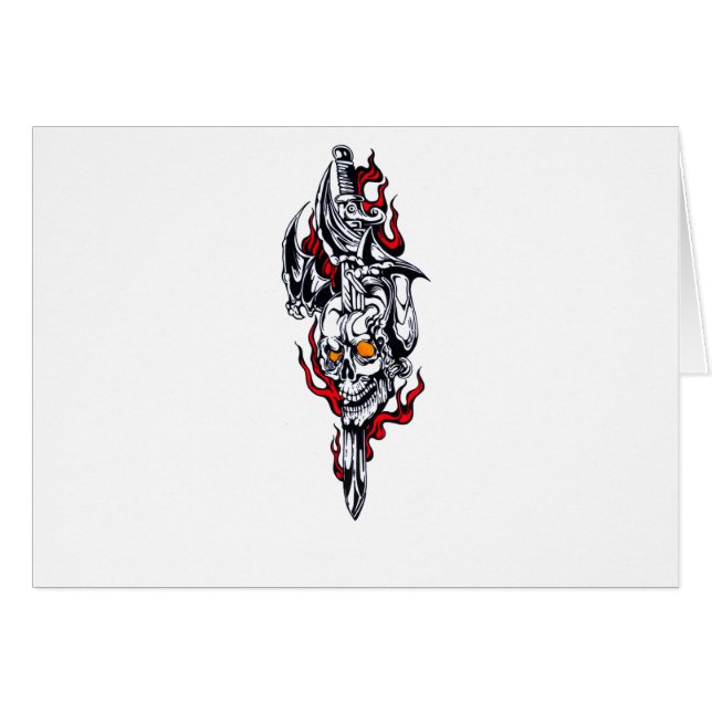 Stammes- Tätowierung mit dem Schädel (Vorderseite (Horizontal))