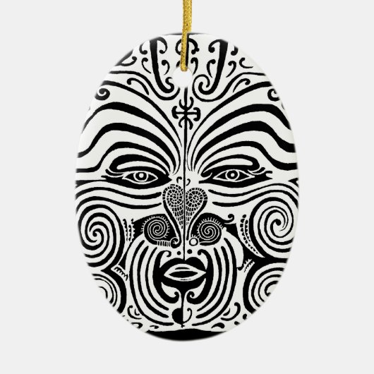 Stammes- Tätowierungs-Entwurf - Neuseeland Maori- Keramikornament (Vorne)