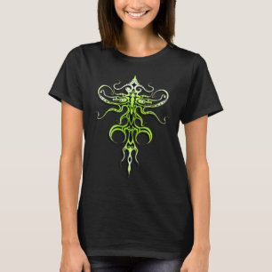 Stammes Tattoo Alien Art 217 grün T-Shirt