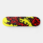 Stammes Tattoo Blades (rot und schwarz) Collage Skateboard (Horizontal)