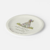 Stammes- Teepee-Babyparty 7" Platte Pappteller (Schrägansicht)