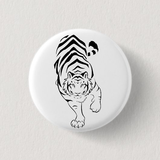 Stammes- Tiger Pinback Knopf Button (Vorderseite)