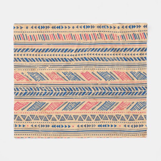 Stammes Vintag ethnisch: nahtloses Muster. Fleecedecke (Vorderseite (Horizontal))