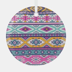 Stammes Vintag Navajo: Retromuster Ornament Aus Glas
