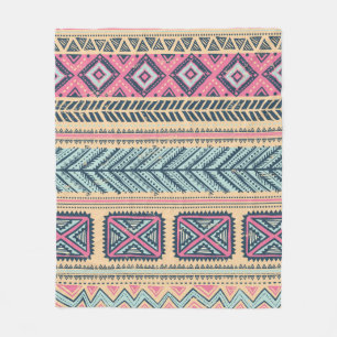 Stammes-Vintage-ethnisches nahtloses Muster Fleecedecke