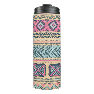 Stammes-vintage-ethnisches nahtloses Muster Thermosbecher