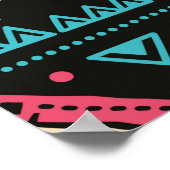 Stammes Vintages ethnisches nahtloses Muster Poster (Ecke)