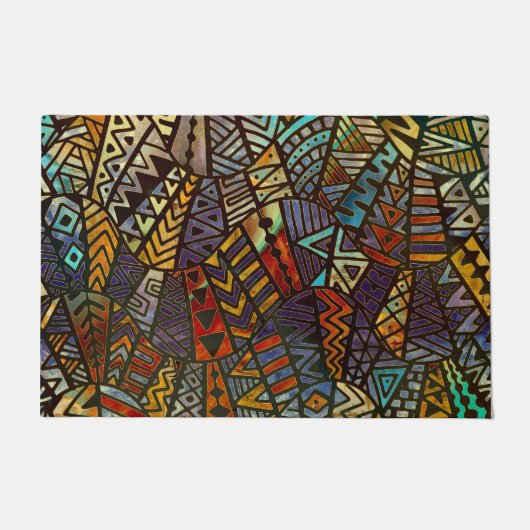 Stammes- Volksmuster-Gold und Farbe Fußmatte (Vorderseite)