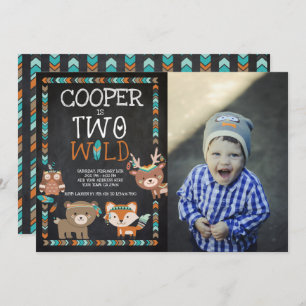 Stammes- Waldland, ZWEI wild Einladung