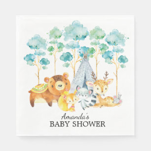 Stammes- Waldtier-Babyparty-Papierservietten Serviette