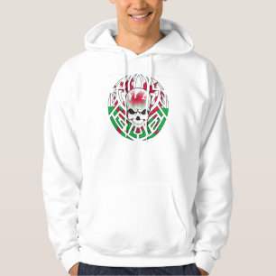 Stammes- Waliserflagge/-schädel Hoodie