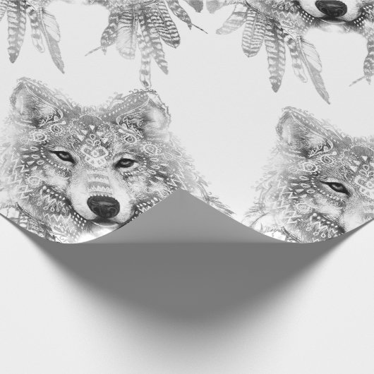 Stammes- Wolf-Geist Geschenkpapier (Ecke)