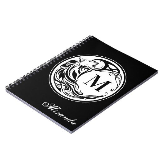 Stammes- Wolf-Monogramm Notizblock (Linke Seite)