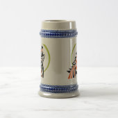 Stammes- Wolf-rotes schwarzes Heulenmond-Bier Bierglas (Mittel)