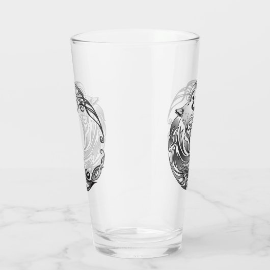 Stammes- Wolf - schattiert Glas (Rechts)