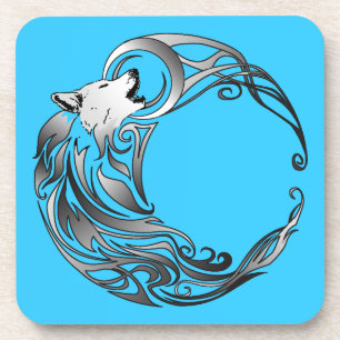 Stammes- Wolf - schattiert Untersetzer