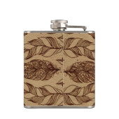 Stammes- Wolf und prägeartiger Effekt der Federn Flachmann (Rückseite)