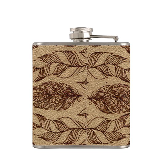 Stammes- Wolf und prägeartiger Effekt der Federn Flachmann (Rückseite)