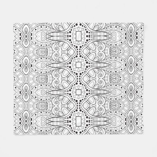 Stammes- Zendoodle Entwurf Fleecedecke (Vorderseite (Horizontal))