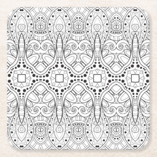 Stammes- Zendoodle Entwurf Rechteckiger Pappuntersetzer