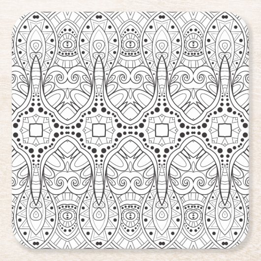 Stammes- Zendoodle Entwurf Rechteckiger Pappuntersetzer (Vorderseite)
