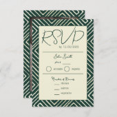 Stammesafrikanischer Hunter Green RSVP Karte (Vorne/Hinten)