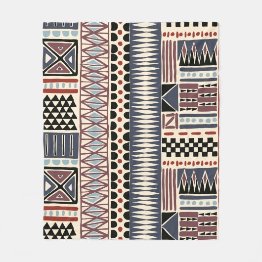 Stammesafrikanisches Chevron-Muster Fleecedecke (Vorderseite)