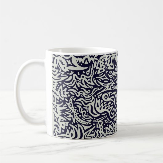 Stammesähnliche Doodle-Tasse Kaffeetasse (Links)