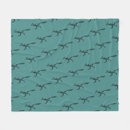 Stammesbahnläufer-Silhouette Fleecedecke (Vorderseite (Horizontal))