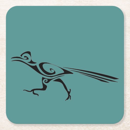 Stammesbahnläufer-Silhouette Rechteckiger Pappuntersetzer (Vorderseite)
