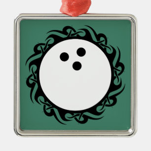 StammesBOWLING Silbernes Ornament