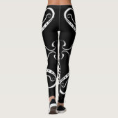 Stammesdesign in Schwarz und Weiß Leggings (Rückseite)