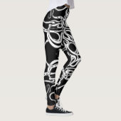 Stammesdesign in Schwarz und Weiß Leggings (Rechts)