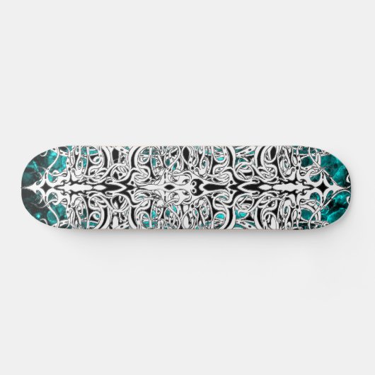 Stammesdesign in Schwarz und Weiß Skateboard (Horizontal)