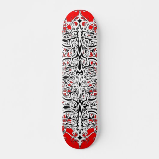 Stammesdesign in Schwarz und Weiß Skateboard (Vorne)