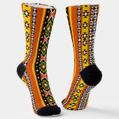 Stammesdesign Rot Schwarz Gelb Socken (Gewinkelt)