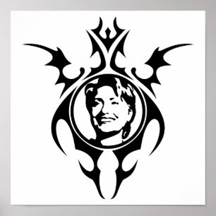 Stammesdesign von Hillary Clinton Poster