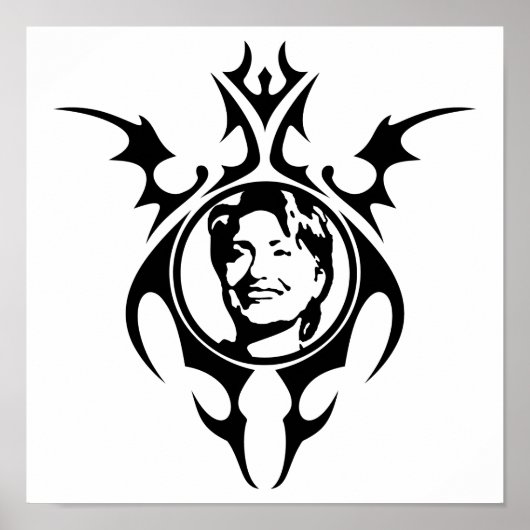 Stammesdesign von Hillary Clinton Poster (Vorne)